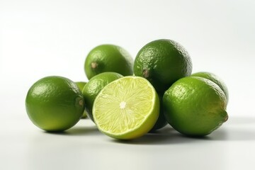 Wall Mural - 	
Green lime with cut in half and slices