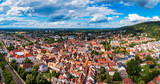 Fototapeta  - Old city of Ettlingen in Germany with Alb river. View of a central district of Ettlingen, Germany, with Alb river. Ettlingen, Baden Wurttemberg, Germany.