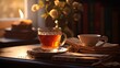 cup black tea drink afternoon illustration herbal beverage, healthy table, herb leaf cup black tea drink afternoon