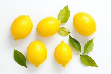 Wall Mural - Fresh Lemon fruit with leaf