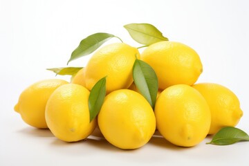 Wall Mural - Fresh Lemon fruit with leaf