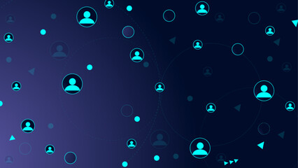 Vectors Network connection with connection people for global communication technology, Global business background and social networking 