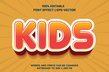 Poster - Kids 3d editable vector text style effect