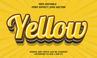 Poster - Yellow 3d editable vector text style effect