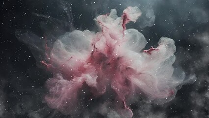 Wall Mural - An animated 4K push towards a morphing pink toned space nebula.