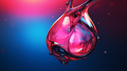 Poster - Drops oil different colors, splashes of water paint on dark background, macro. Oil refining industry, engine oil. 3d render