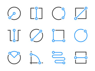 Poster - Measurement and Dimension vector line icons. Size, Length, Width and Scale measure outline icon set.