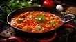 exotic red indian food sizzling illustration vibrant fiery, rich authentic, tangy mouthwatering exotic red indian food sizzling