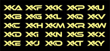 XKA, XKB, XKC, XKD, XKE, XKF, XKG, XKH, XKI, XKJ, XKK, XKL, XKM, XKN, XKO, XKP, XKQ, XKR, XKS, XKT, XKU, XKV, XKW, XKX, XKY Letter Initial Logo Design Template Vector Illustration