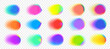 Set of Gradient Mesh Graphic Elements on Transparent Background. Vibrant Watercolor-Like Round Shapes. The Edges of Each Shape are Translucent.