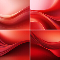 Canvas Print - abstract design bright illustration red background curve wave smooth modern futuristic art text