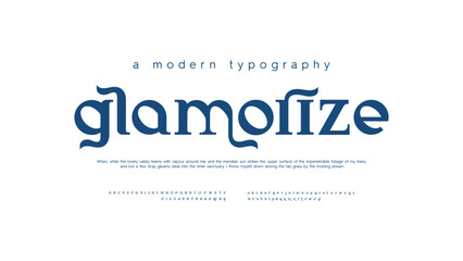 Aufkleber - trendy display typeface bold serif. modern vintage alphabet collection. uppercase, lowercase, stylis