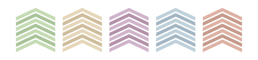 Wall Mural - shape_arrowsset of vector color arrows. striped arrows vector clip art. pastel colors. color geometr
