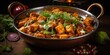 Paneer butter masala or curd and cheese curry, a popular Indian dish. Generative AI