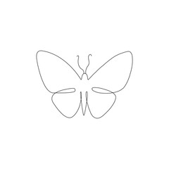 Wall Mural - 
Continuous one line  butterfly flying outline art drawing