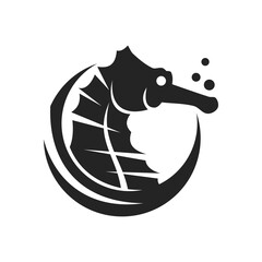 Wall Mural - Sea horse logo template Isolated. Brand Identity. Icon Abstract Vector graphic