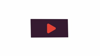 Fototapete - Technology screen with swiping video line 2D object animation. Sliding touchscreen flat color cartoon 4K video, alpha channel. Streaming platform. Horizontal display animated item on white background