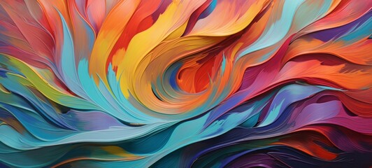 Aufkleber - Closeup of abstract rough colorful multicolored art painting texture, with oil acrylic brushstroke, pallet knife paint on canvas, swirls illustratrion