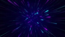 Abstract Tunnel Of A Multicolor Spectrum Background. Bright Rays Of Neon Light And Colorful Glowing Lines Moving Speed Through The Dark. 3d Render