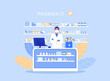 Online Medicine Ordering: Explore Expert Consultation for Medication Selection. Flat Design Concept for Healthcare Website. Doctor consultation web 