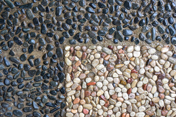 Canvas Print - Closeup view of pebble stone floor