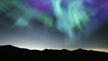 Aurora And Starry Sky Celestial Dreams Mountains Loop