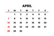 April 2024 Calendar png transparent background 