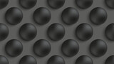 Fototapeta Sport - Black spheres seamless pattern. Black round shapes pattern. Realistic 3d. Vector illustration.