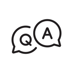 Fototapete - FAQ, question and answer icon vector. Q & A symbol in speech bubble line