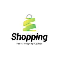 Wall Mural - Shopping bag logo. Online shop logo template isolated on white background