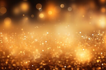 Aufkleber - Abstract golden bokeh background. Christmas and New Year concept, Gold fireworks vector background with bokeh, AI Generated