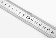 School metal ruler isolated on white background.Metric steel ruler, isolated on white. 30cm.

