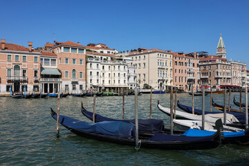 Wall Mural - View from Punta della Dogana of the palaces and beautiful houses along the Grand Canal in the San Marco district of Venice