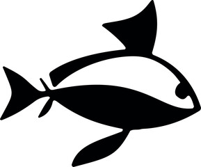 Poster - Elegant fish silhouette swimming gracefully against transparent background. Generative AI
