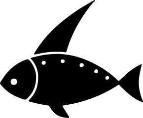 Poster - A sleek fish silhouette gracefully glides, rendered in stunning detail, against a mesmerizing transparent backdrop. Generative AI