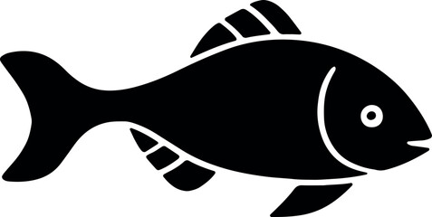 Poster - A sleek and graceful fish silhouette gliding through the water, captured in a mesmerizing pose on a transparent background. Generative AI