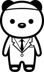 Poster - A charming black and white panda, the epitome of beauty and grace, proudly represents as a delightful mascot. Generative AI