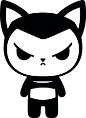 Poster - Black and white beauty mascot: A sleek and elegant cat, symbolizing grace and charm, with stunning contrasts against a transparent background. Generative AI