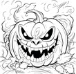 Colorful jack o' lantern cartoon style coloring pages for kids. Perfect for Halloween fun. Generative AI