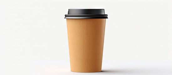 Aufkleber - Disposable brown cup for hot beverages to go Isolated takeaway container copy space image