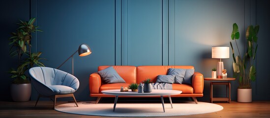 Poster - Cozy living space with seating arrangement copy space image