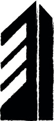 Aufkleber - office building vector icon in grunge style