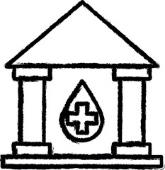 Poster - blood donation, building vector icon in grunge style
