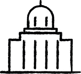 Aufkleber - city hall vector icon in grunge style