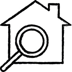 Aufkleber - house search vector icon in grunge style