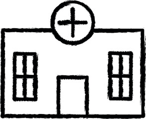 Poster - hospital vector icon in grunge style