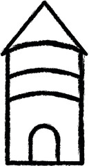 Aufkleber - building vector icon in grunge style