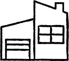 Aufkleber - building vector icon in grunge style