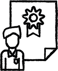 Aufkleber - Corporate and business, achievement, certificate vector icon in grunge style