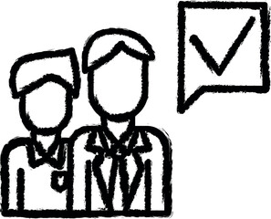 Aufkleber - Corporate and business, presentation, team, teamwork vector icon in grunge style
